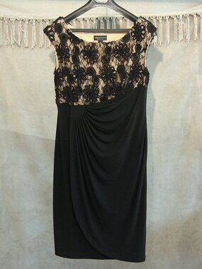 Connected Apparel Black Floral Dress